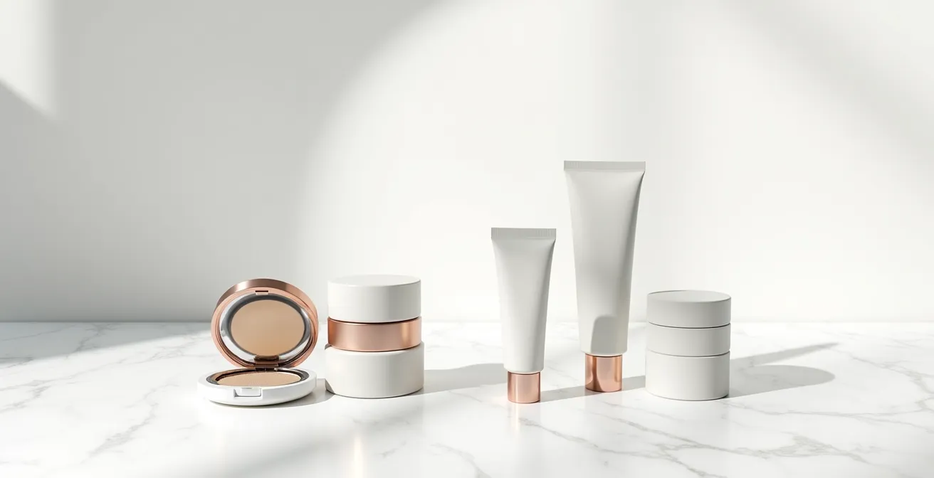 Comparación entre envases recargables de lujo y envases simples desechables