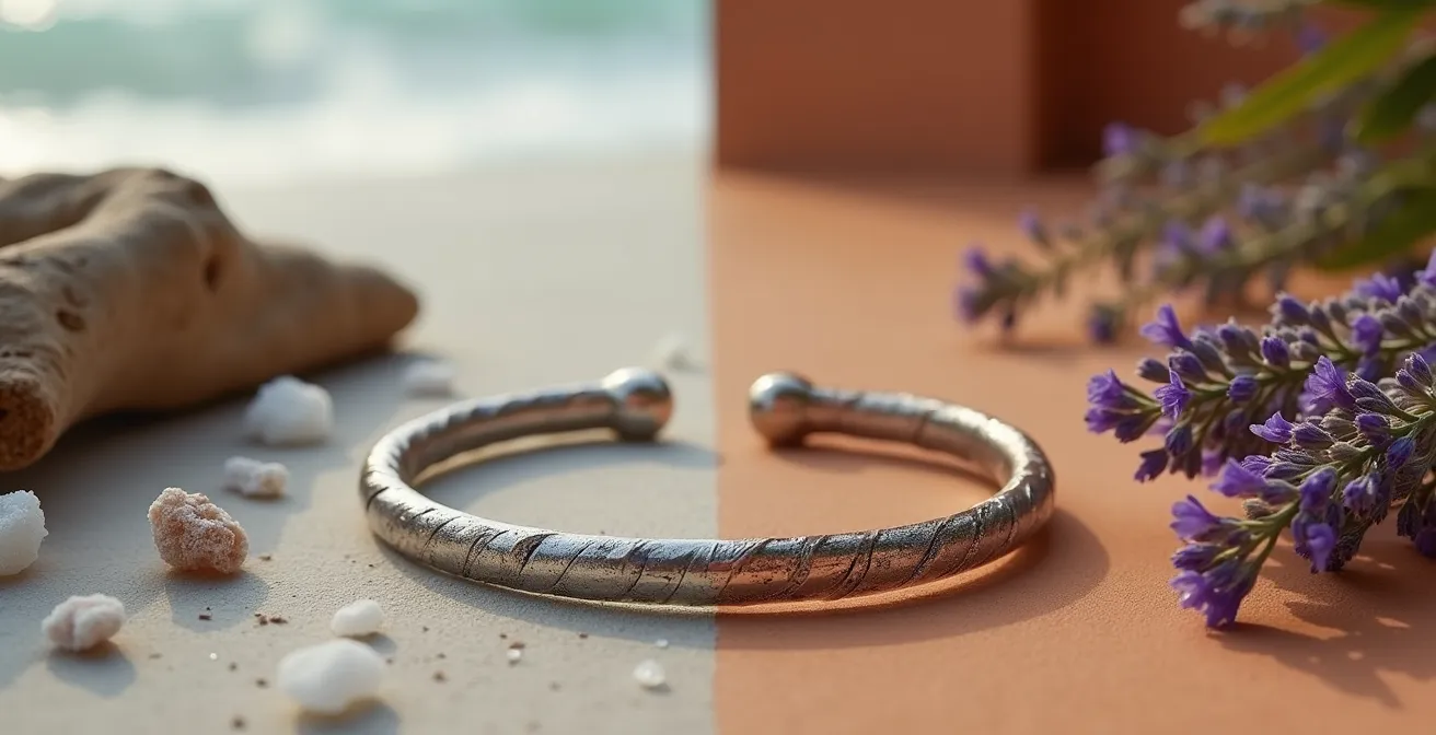 Comparación visual de oxidación en plata según clima húmedo costero versus seco interior